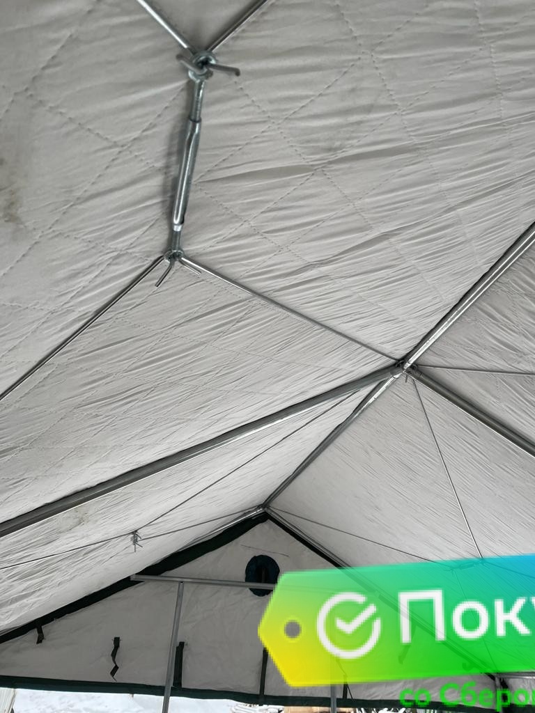 Палатка Каркасная утепленная зеленого цвета 3х4 Палатка Каркасная утепленная зеленого цвета 3х4